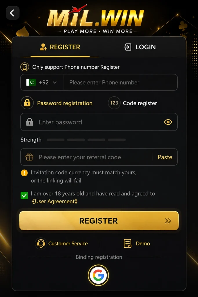 MILVIP Game Regester