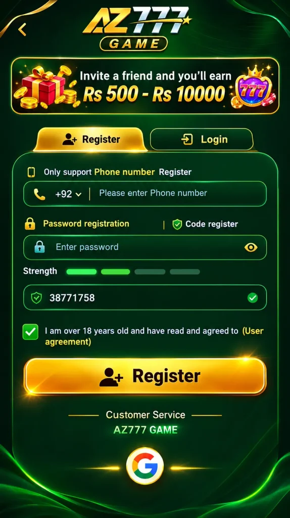 AZ777 Game Register
