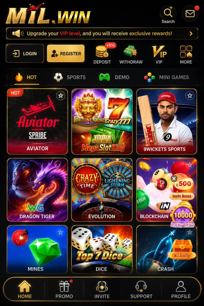 MILVIP Game interface