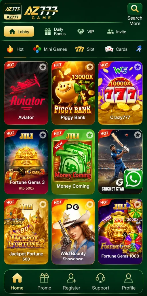 AZ777 Game Interface