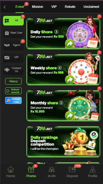 786Bet Game Events