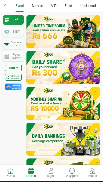 XK777 Game Events