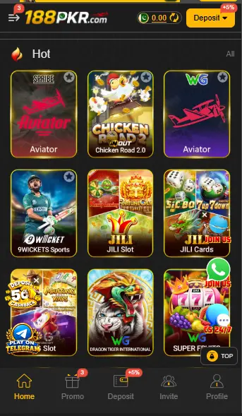 188pkr Game interface