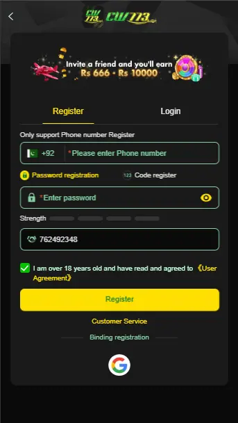 CW773 Game regester