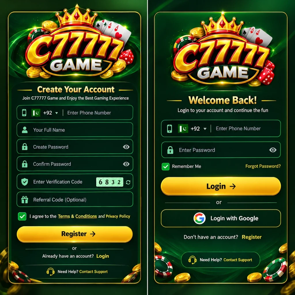 C77777 Game Registration + Login