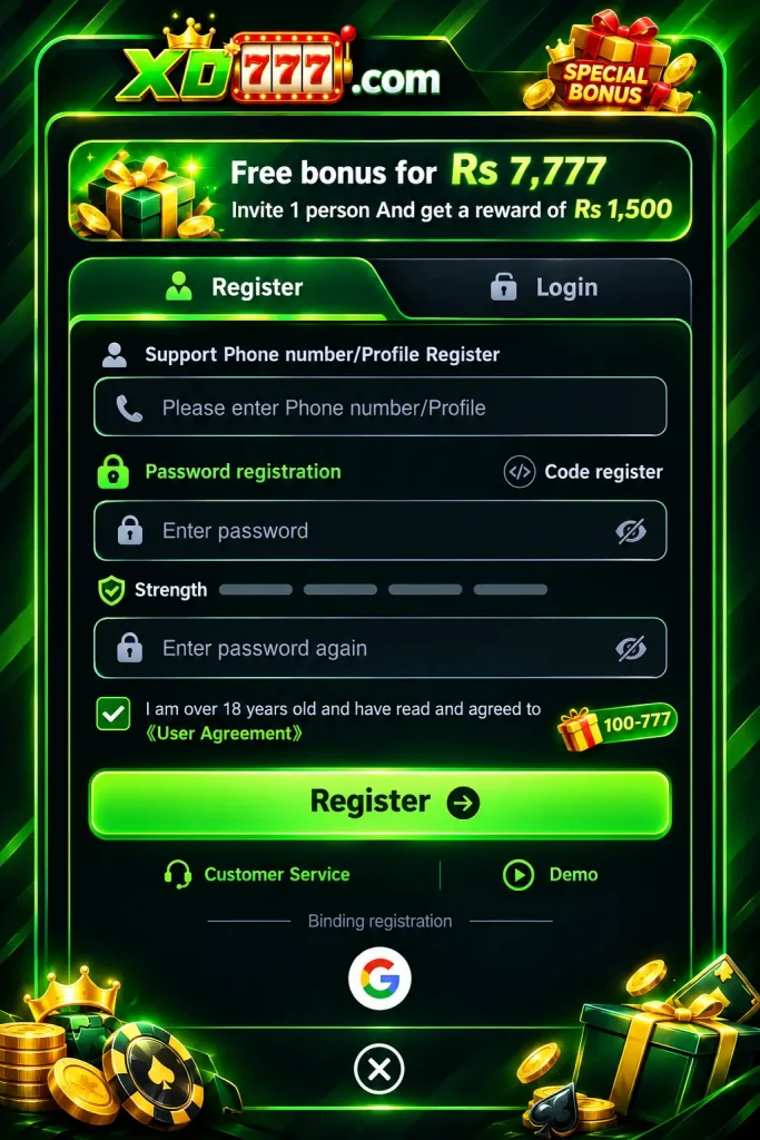 Register on XD777 Game