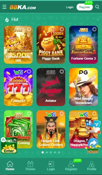 888Ka Game Interface