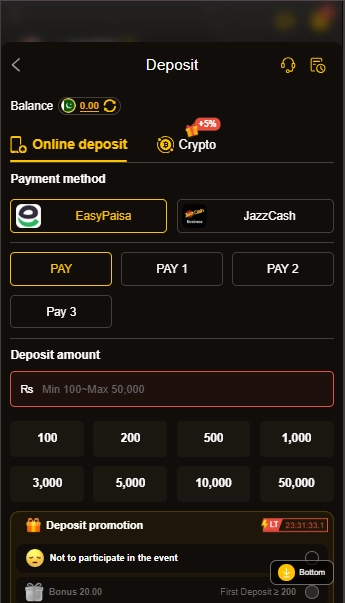 66PK Game Payment Options
