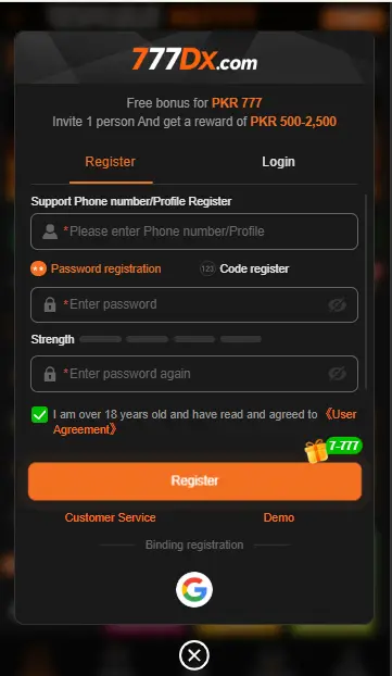 777XD Game Registration