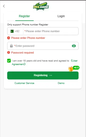 Register on PK 6 Game